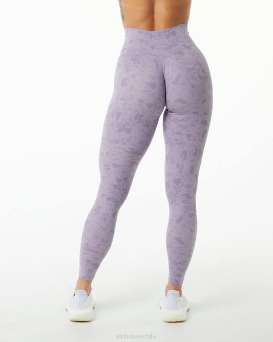 legging de potencia de superficie mujer Alphalete 08R8444 ropa estampado de guijarros brumoso lila violeta