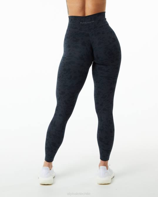 legging de potencia de superficie mujer Alphalete 08R8445 ropa estampado de guijarros negro