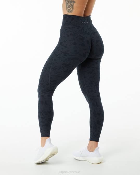 legging de potencia de superficie mujer Alphalete 08R8445 ropa estampado de guijarros negro