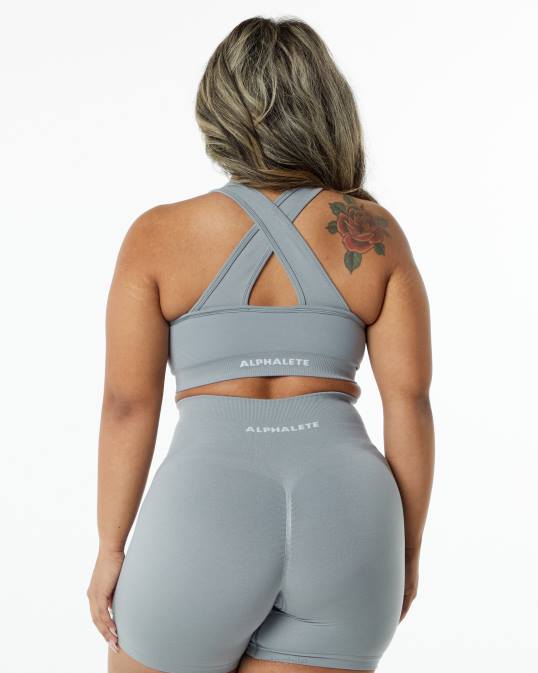 amplificar sujetador mujer Alphalete 08R8120 ropa gris utilitario
