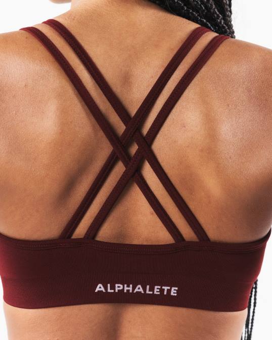 amplificar sujetador v profundo mujer Alphalete 08R810 ropa nuevo rojo burdeos