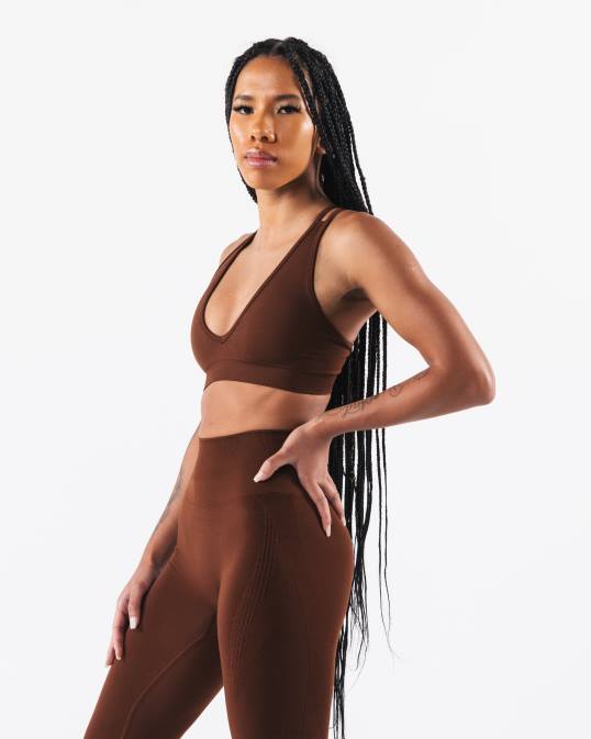 amplificar sujetador v profundo mujer Alphalete 08R812 ropa marrón manhattan