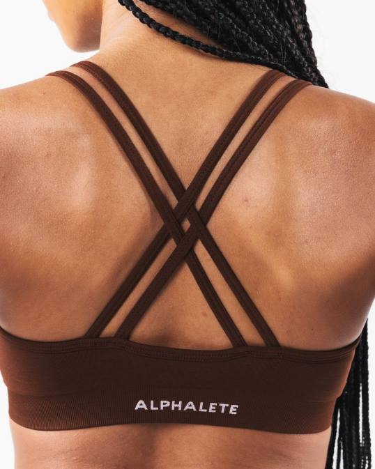 amplificar sujetador v profundo mujer Alphalete 08R812 ropa marrón manhattan