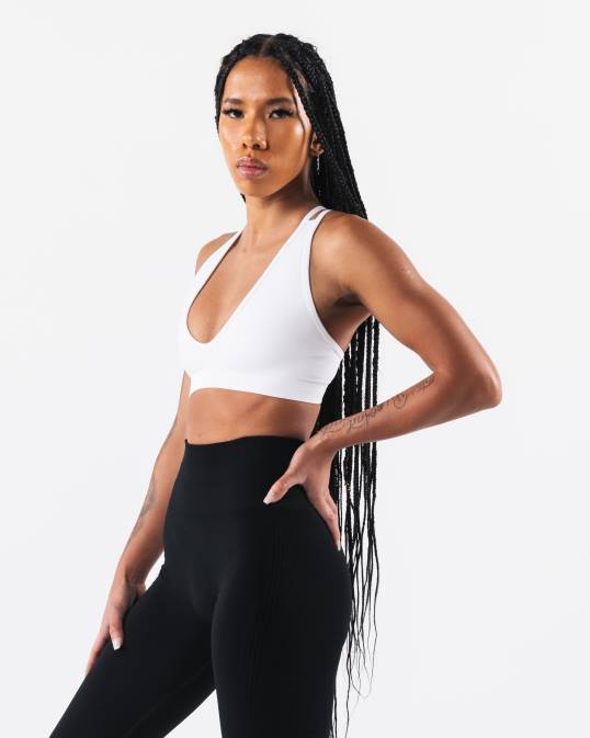 amplificar sujetador v profundo mujer Alphalete 08R82 ropa blanco