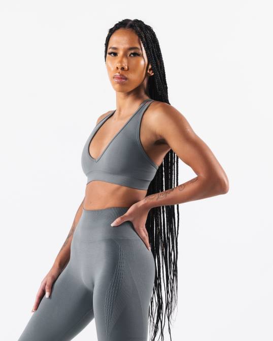 amplificar sujetador v profundo mujer Alphalete 08R85 ropa rascacielos gris