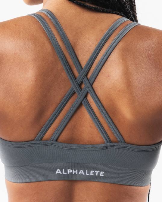 amplificar sujetador v profundo mujer Alphalete 08R85 ropa rascacielos gris