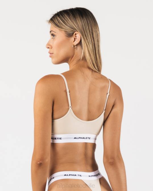 bralette camisero agudo mujer Alphalete 08R884 ropa marrón vainilla