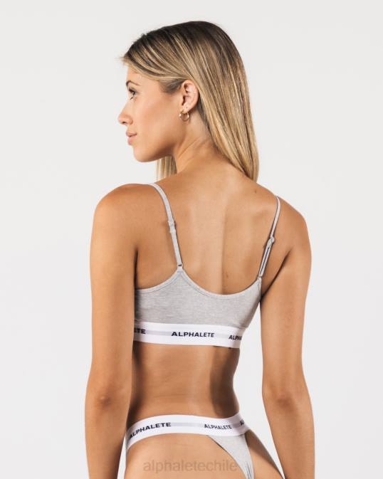 bralette camisero agudo mujer Alphalete 08R886 ropa cuero gris