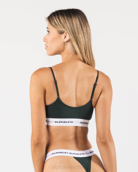 bralette camisero agudo mujer Alphalete 08R890 ropa verde perenne