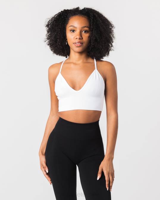 sujetador de canalé sin costuras mujer Alphalete 08R867 ropa blanco