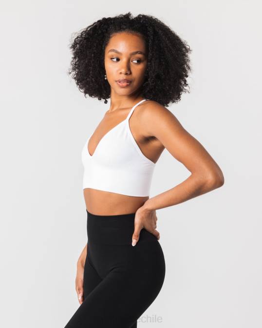 sujetador de canalé sin costuras mujer Alphalete 08R867 ropa blanco