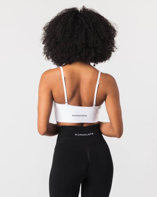 sujetador de canalé sin costuras mujer Alphalete 08R867 ropa blanco