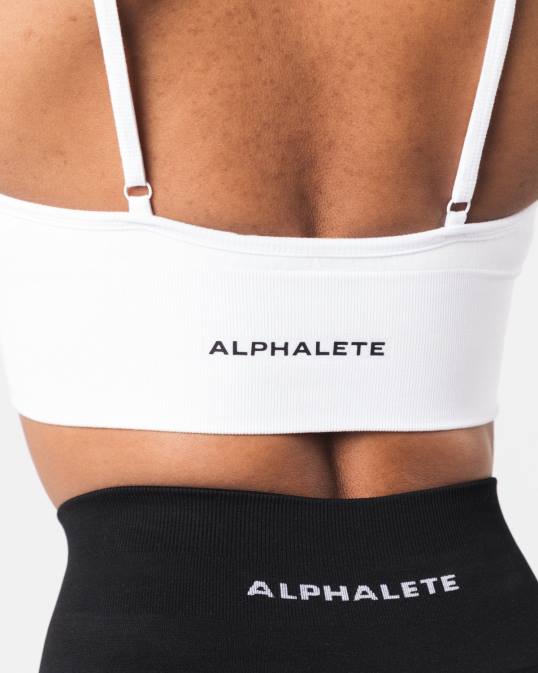 sujetador de canalé sin costuras mujer Alphalete 08R867 ropa blanco