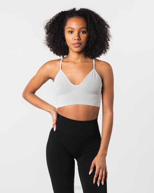 sujetador de canalé sin costuras mujer Alphalete 08R868 ropa gris ostra