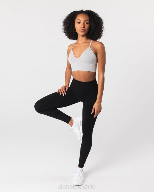 sujetador de canalé sin costuras mujer Alphalete 08R868 ropa gris ostra