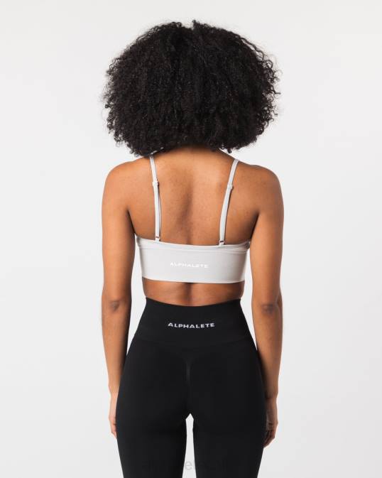 sujetador de canalé sin costuras mujer Alphalete 08R868 ropa gris ostra