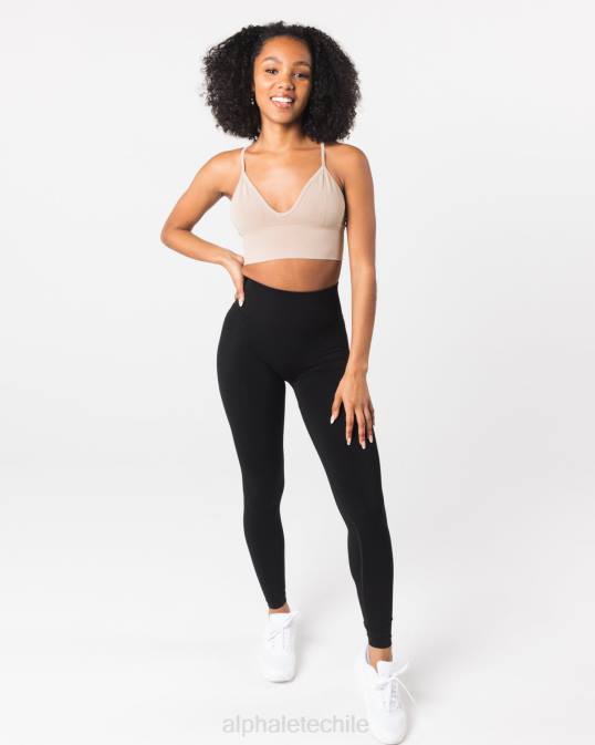 sujetador de canalé sin costuras mujer Alphalete 08R869 ropa marrón lino