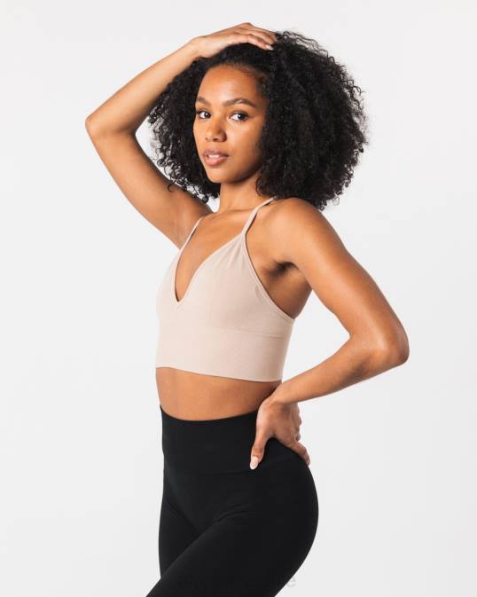 sujetador de canalé sin costuras mujer Alphalete 08R869 ropa marrón lino