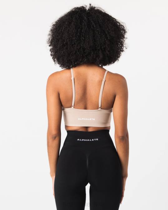 sujetador de canalé sin costuras mujer Alphalete 08R869 ropa marrón lino