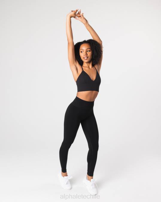 sujetador de canalé sin costuras mujer Alphalete 08R870 ropa negro