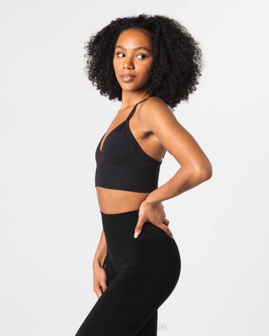 sujetador de canalé sin costuras mujer Alphalete 08R870 ropa negro
