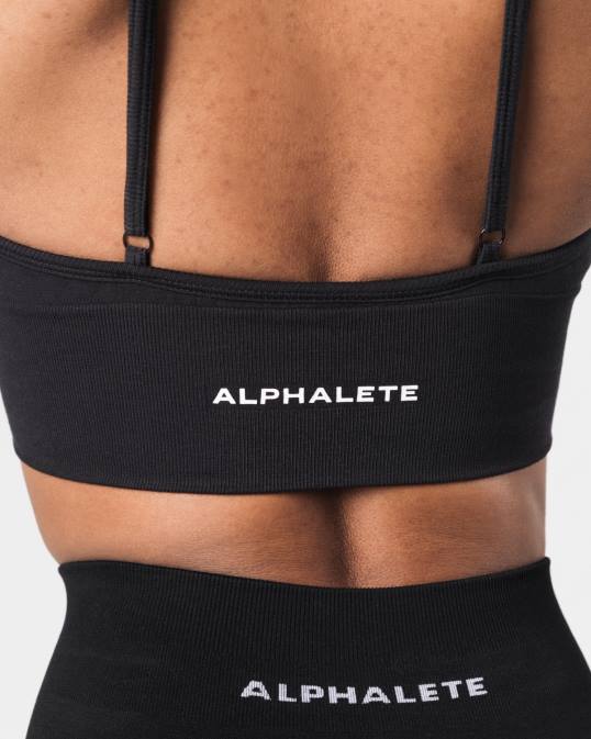 sujetador de canalé sin costuras mujer Alphalete 08R870 ropa negro