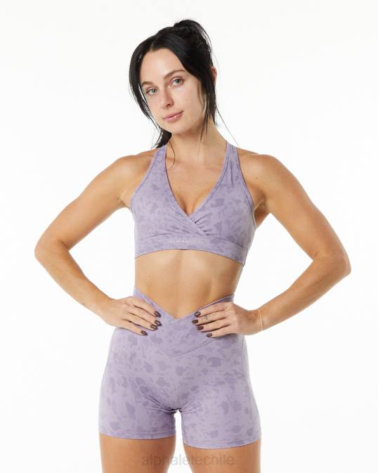 sujetador envolvente de superficie mujer Alphalete 08R8156 ropa estampado de guijarros brumoso lila violeta