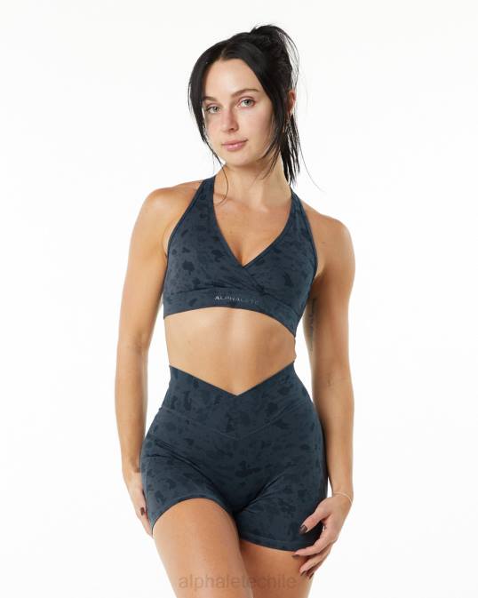 sujetador envolvente de superficie mujer Alphalete 08R8157 ropa ballena con estampado de guijarros azul