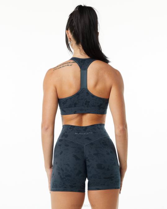 sujetador envolvente de superficie mujer Alphalete 08R8157 ropa ballena con estampado de guijarros azul