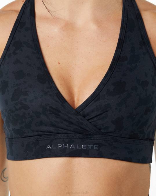 sujetador envolvente de superficie mujer Alphalete 08R8158 ropa estampado de guijarros negro