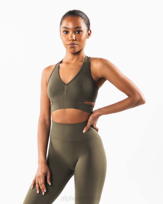 sujetador estrato mujer Alphalete 08R8106 ropa roble verde