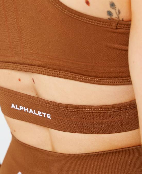 sujetador estrato mujer Alphalete 08R8132 ropa marrón caramelo