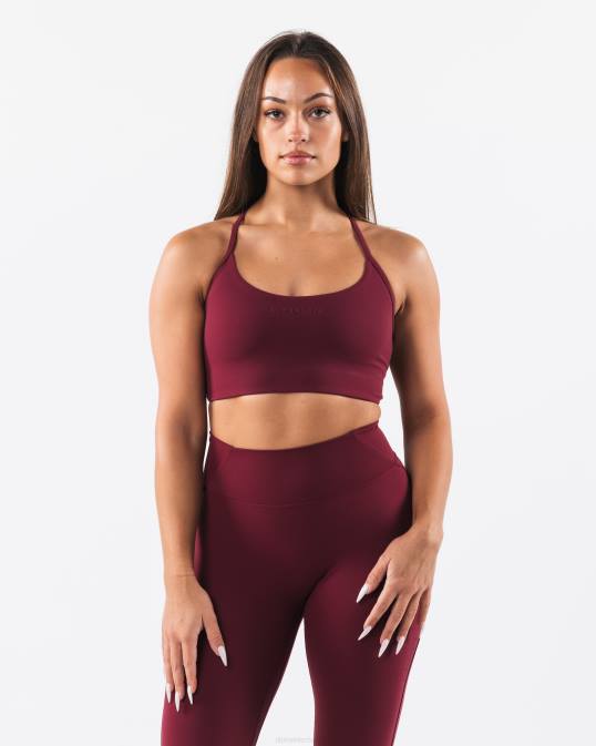 sujetador largo con tiras aura mujer Alphalete 08R828 ropa grulla roja