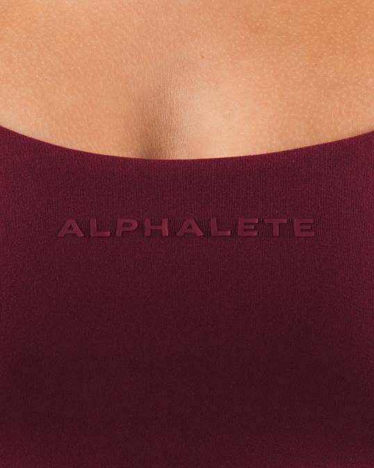 sujetador largo con tiras aura mujer Alphalete 08R828 ropa grulla roja