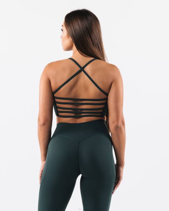 sujetador largo con tiras aura mujer Alphalete 08R831 ropa verde ciprés