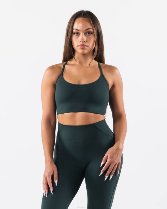 sujetador largo con tiras aura mujer Alphalete 08R831 ropa verde ciprés