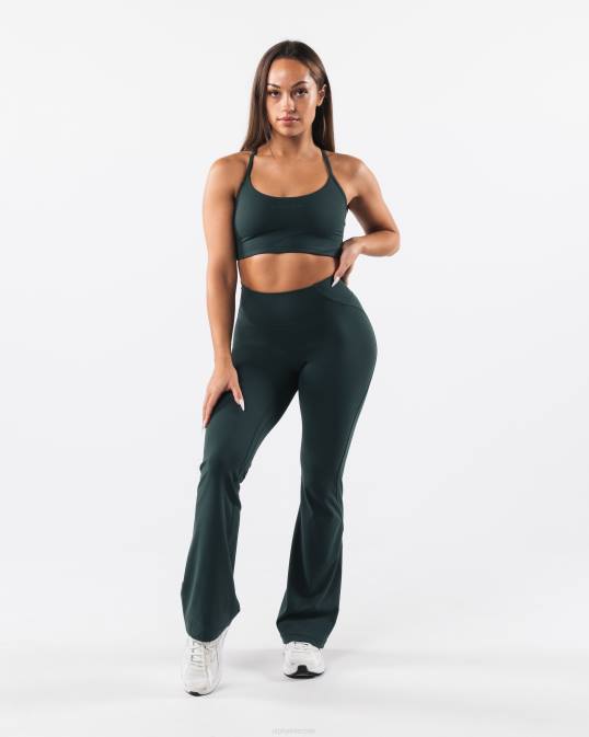 sujetador largo con tiras aura mujer Alphalete 08R831 ropa verde ciprés