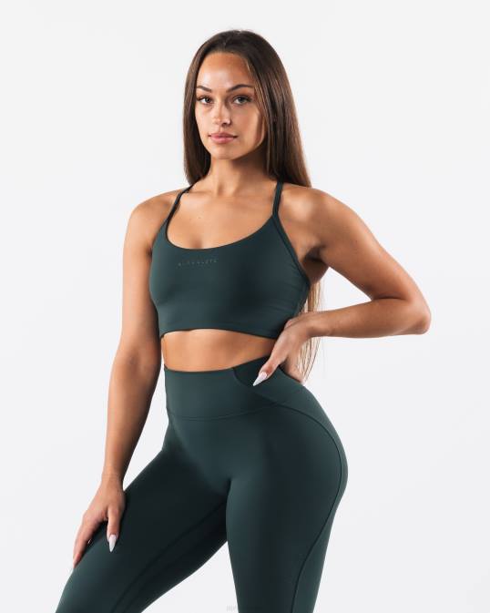 sujetador largo con tiras aura mujer Alphalete 08R831 ropa verde ciprés