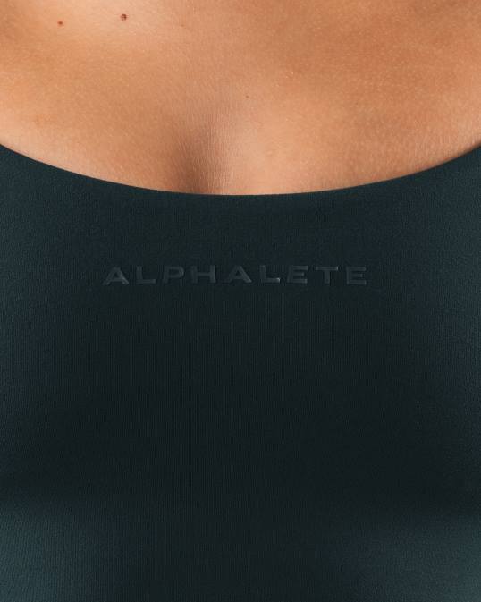 sujetador largo con tiras aura mujer Alphalete 08R831 ropa verde ciprés