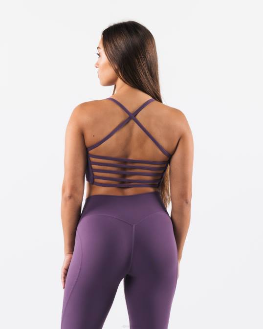 sujetador largo con tiras aura mujer Alphalete 08R834 ropa aster morado