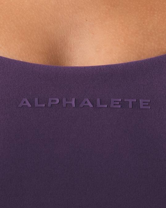 sujetador largo con tiras aura mujer Alphalete 08R834 ropa aster morado