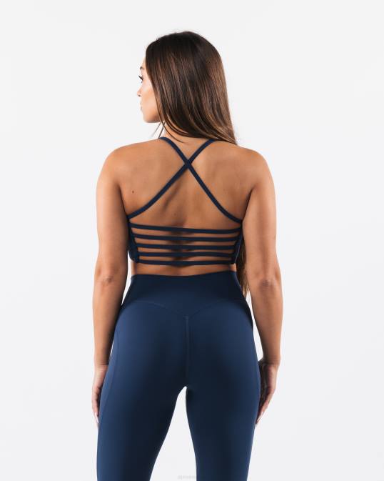 sujetador largo con tiras aura mujer Alphalete 08R837 ropa azul tinta