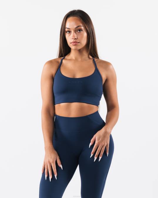 sujetador largo con tiras aura mujer Alphalete 08R837 ropa azul tinta