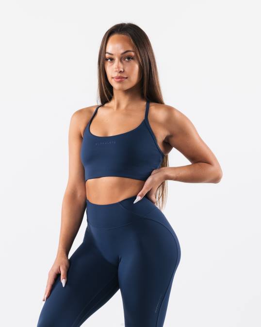 sujetador largo con tiras aura mujer Alphalete 08R837 ropa azul tinta