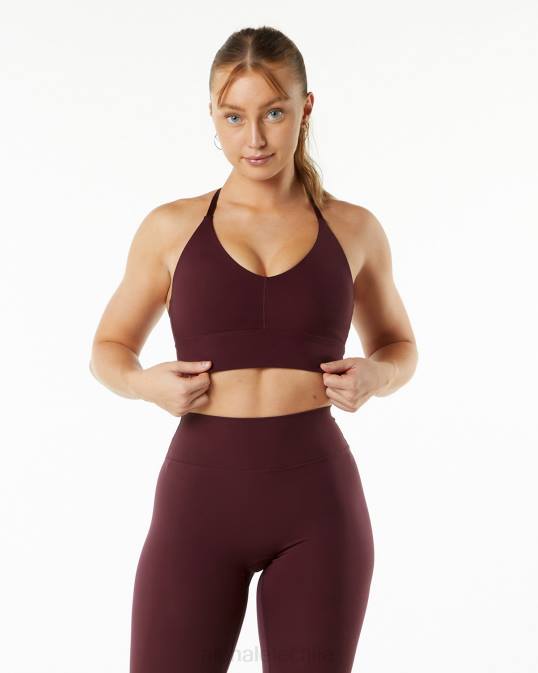 sujetador maravilla alphalux mujer Alphalete 08R8139 ropa rojo cereza negro