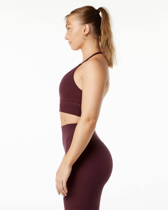 sujetador maravilla alphalux mujer Alphalete 08R8139 ropa rojo cereza negro