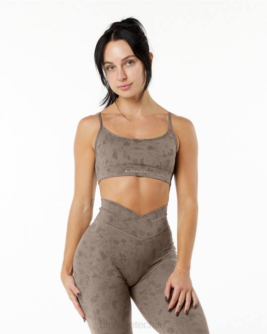 sujetador sin límites de superficie mujer Alphalete 08R8149 ropa estampado de guijarros marrón moca