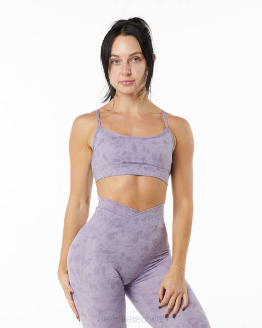 sujetador sin límites de superficie mujer Alphalete 08R8150 ropa estampado de guijarros brumoso lila violeta