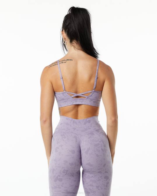 sujetador sin límites de superficie mujer Alphalete 08R8150 ropa estampado de guijarros brumoso lila violeta