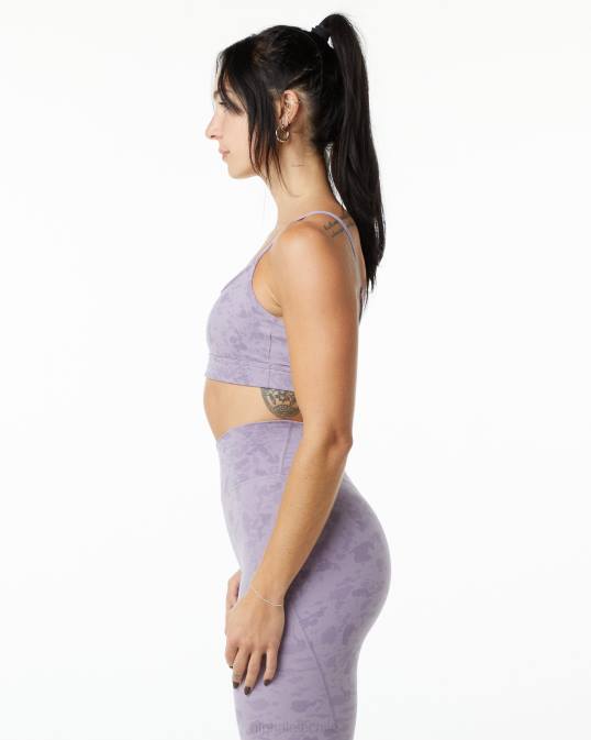 sujetador sin límites de superficie mujer Alphalete 08R8150 ropa estampado de guijarros brumoso lila violeta